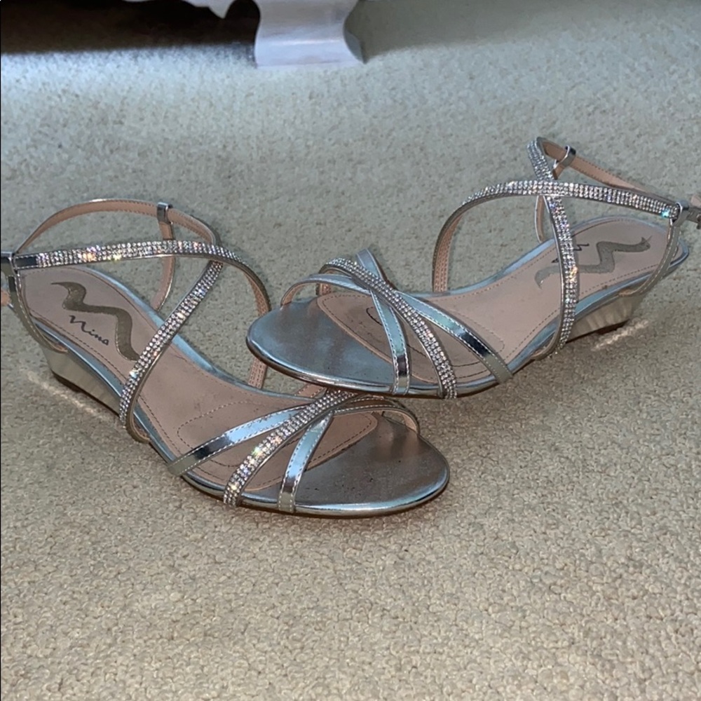 Silver Kitten Heels